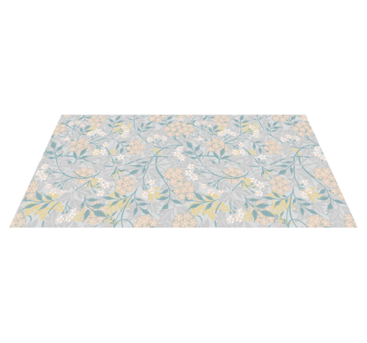 Flower vinyl rug with botanical design - TenStickers