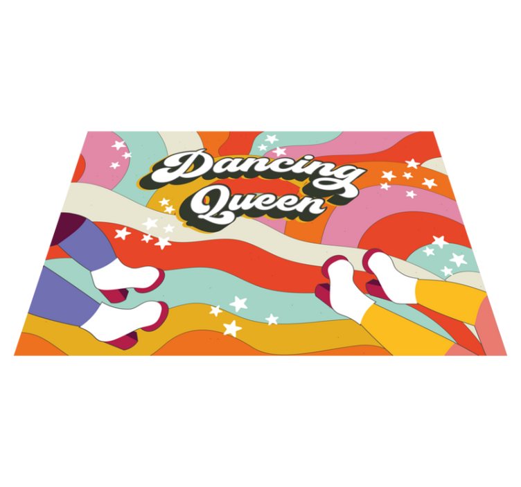 Dancing queen pink background vintage rug - TenStickers