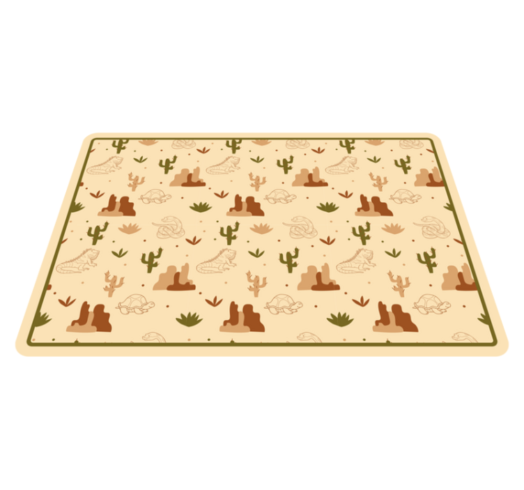 DESERT ANIMAL SCENERY road vinyl rug - TenStickers