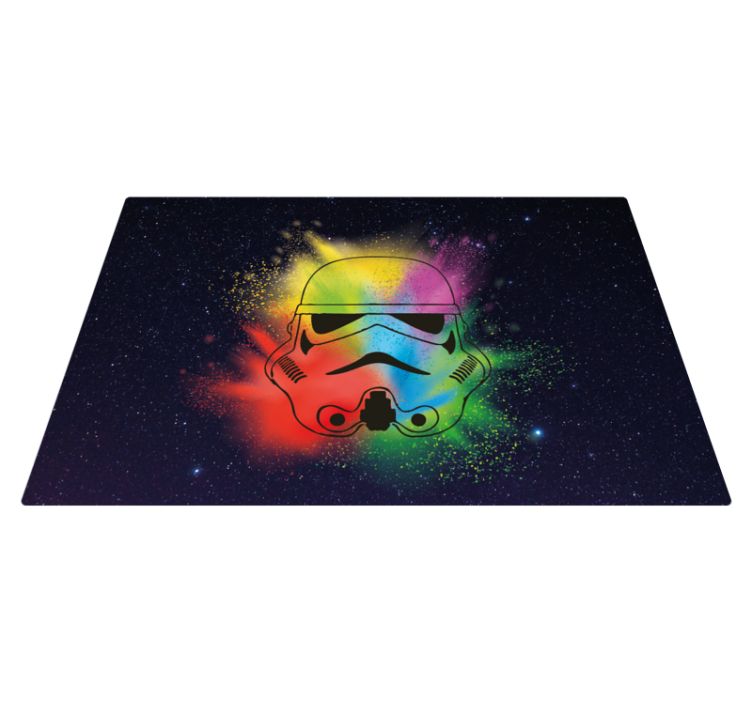 Colorful Stormtrooper Face vinyl rug - TenStickers