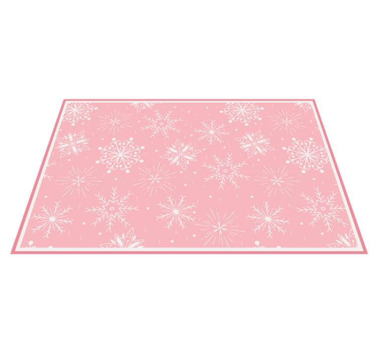 Snowflakes pink background Christmas vinyl rug - TenStickers