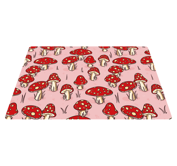 Whimsical Mushroom Pattern nature vinyl rug - TenStickers