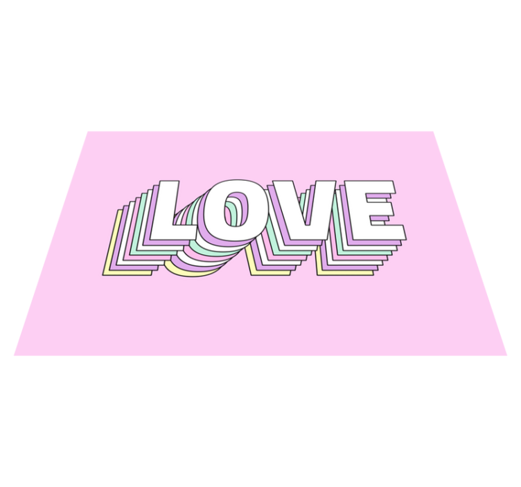 Love Typography Display custom vinyl rug - TenStickers