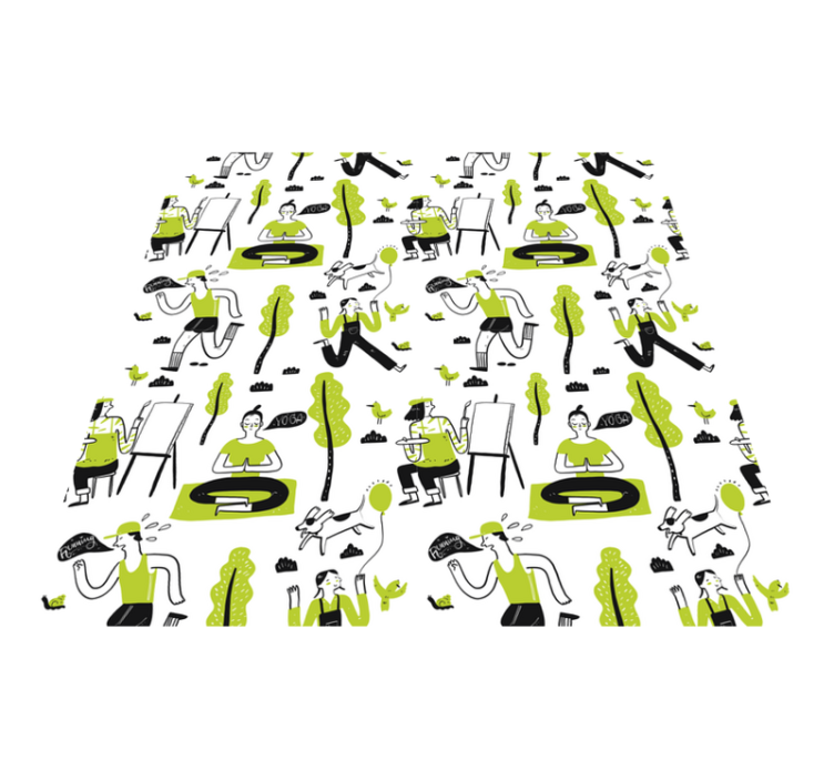 Playful Urban Scenes textured vinyl rug - TenStickers