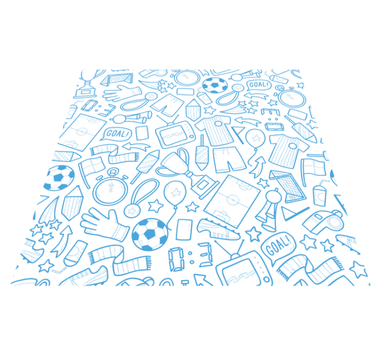 Football, soccer doodle set bedroom rug - TenStickers