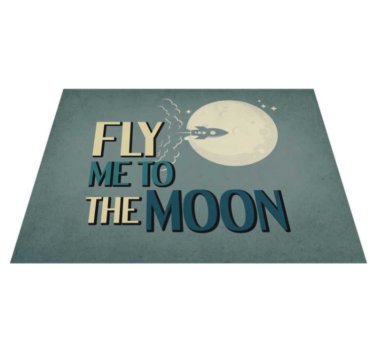 Fly me to the moon retro  living room rug - TenStickers