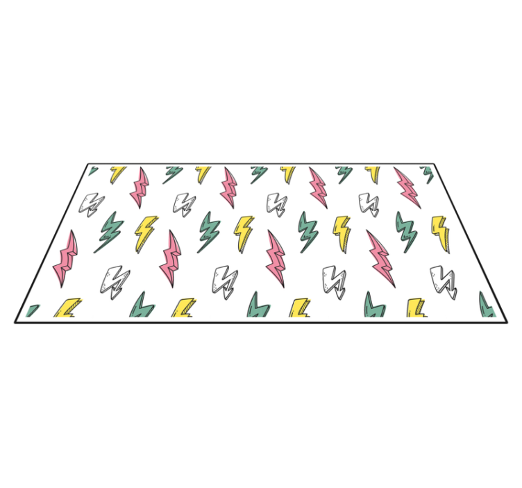 Lightning bolt pattern gaming vinyl rug - TenStickers