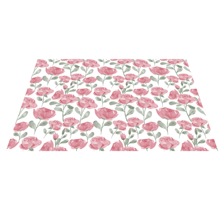 Poppies botanical motif flower vinyl rug - TenStickers