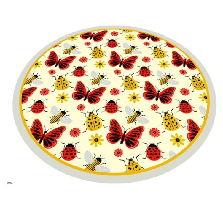 Colorful Insect Pattern animal vinyl rug - TenStickers