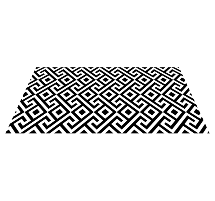 Black and white intricate geometric pattern rug - TenStickers