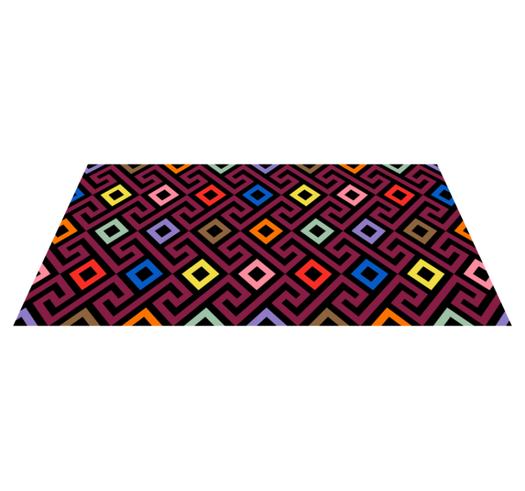 Colorful geometric labyrinth pattern  nordic rug - TenStickers