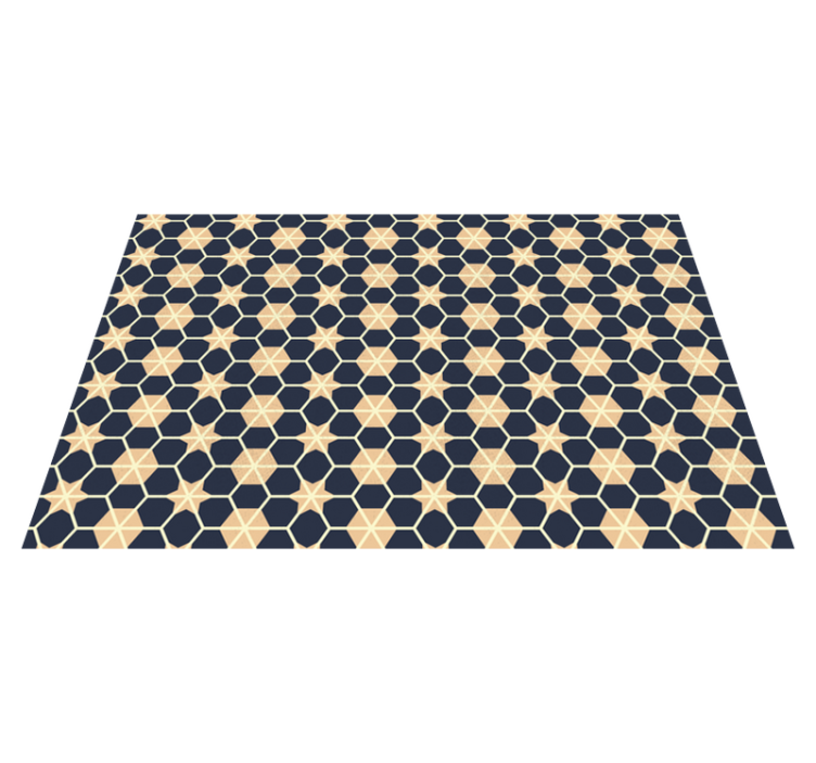 Art deco contrastive hexagons  tile carpet - TenStickers