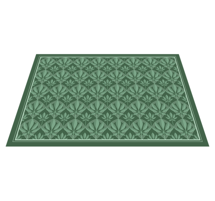 Art deco small bottle green leaves tile carpet - TenStickers