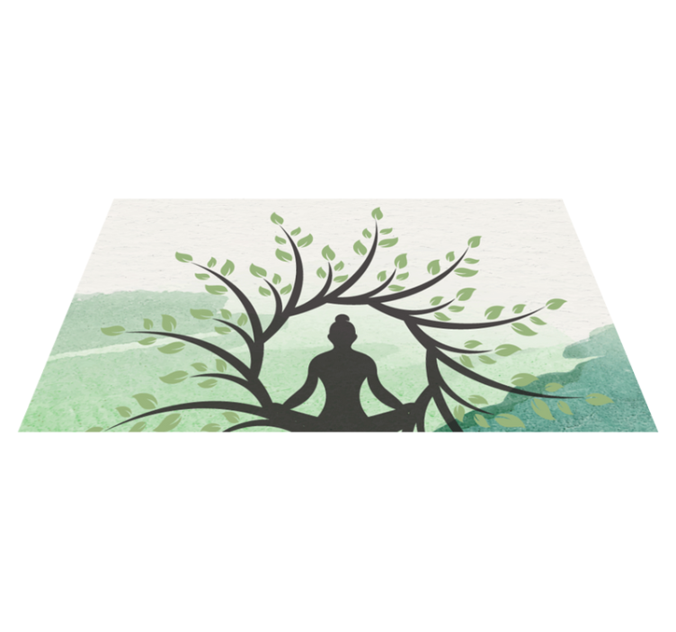 Yoga tree pose  mandala vinyl rug - TenStickers