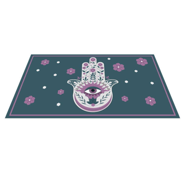 Hamsa Hand Style mandala vinyl rug - TenStickers