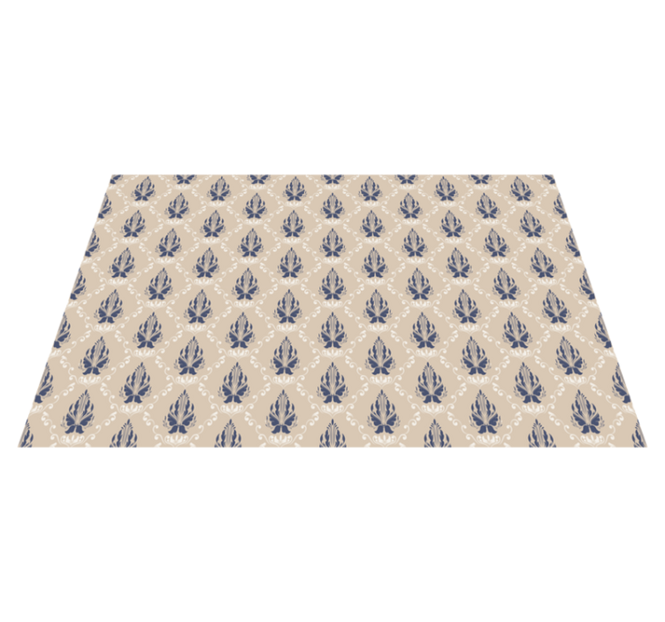 Delicate Floral Motifs living room vinyl rug - TenStickers