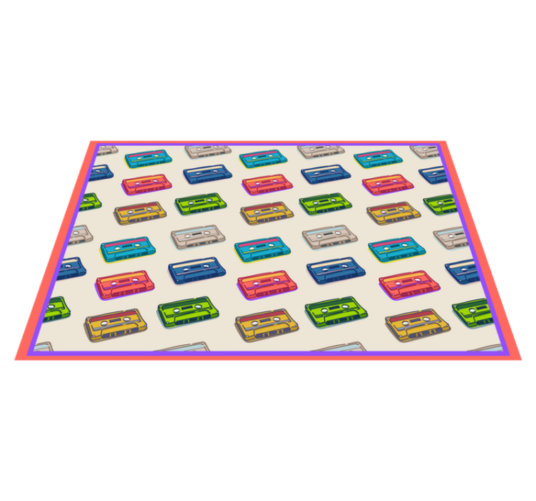 Retro multicored cassette pattern vintage rug - TenStickers