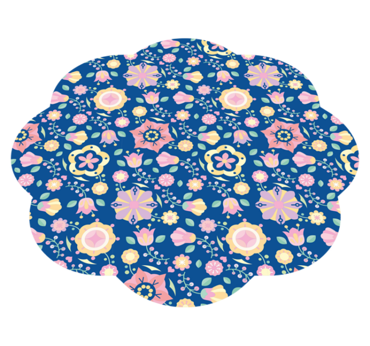Botanical Bliss flower vinyl rug - TenStickers