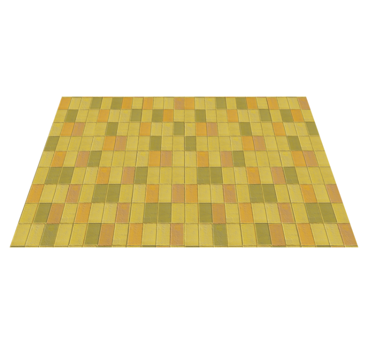 Yellow Mosaic Arrangement tile vinyl rug - TenStickers