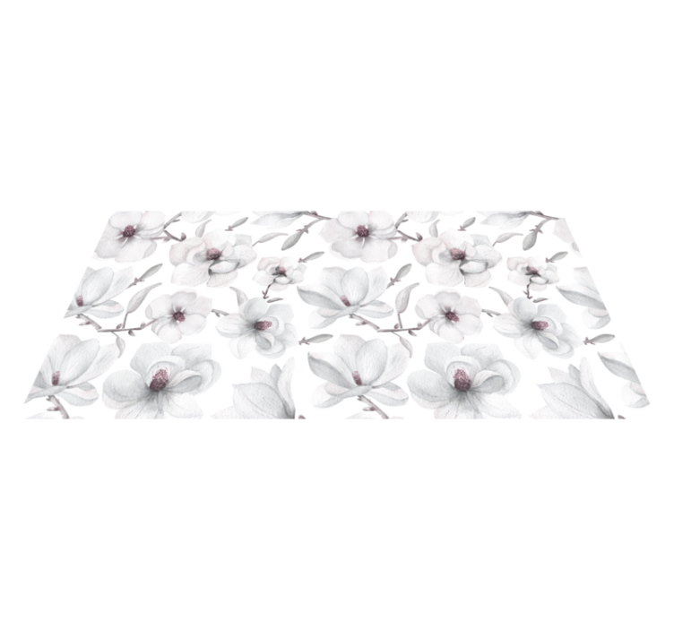Soft grey Concept flower vinyl rug - TenStickers