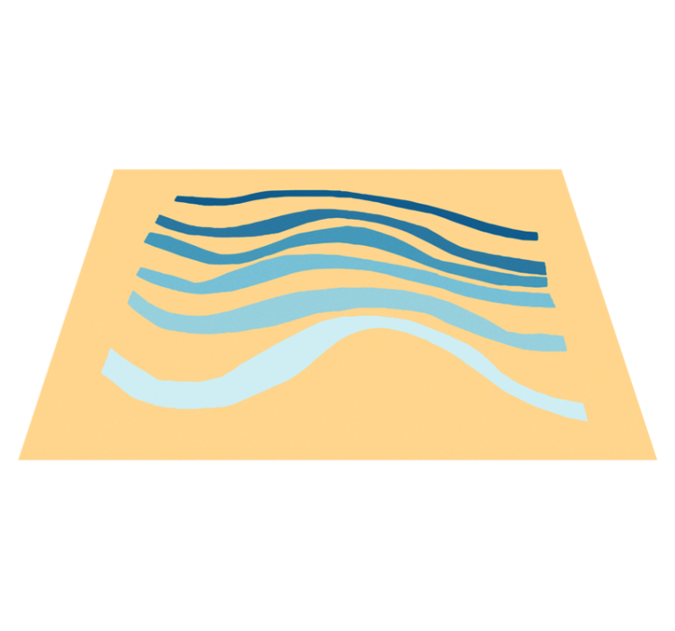 Curved Wave Motif minimalist vinyl rug - TenStickers