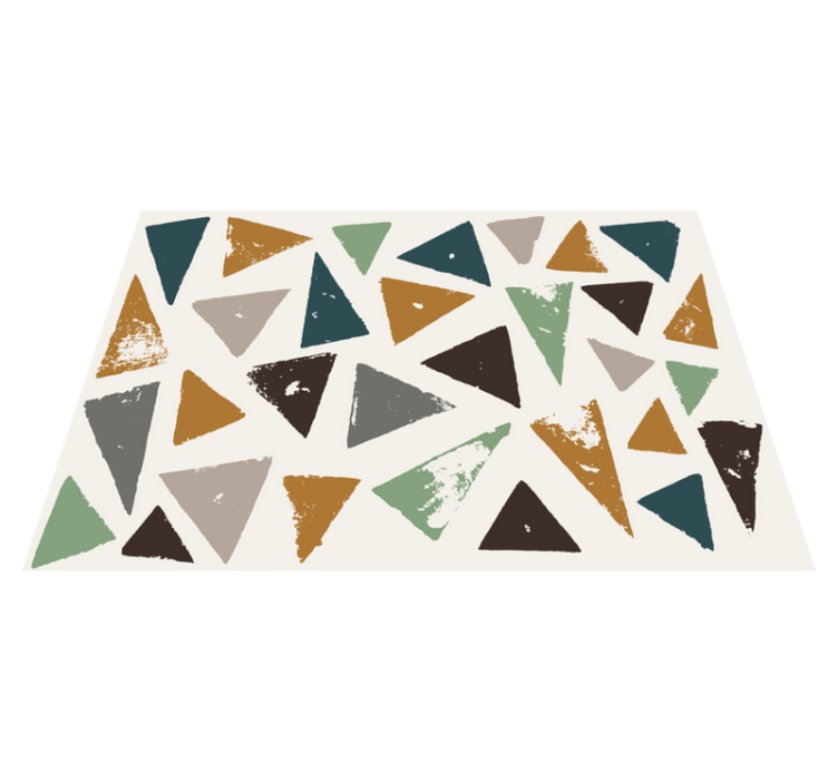 Vibrant Triangle Motif minimalist vinyl rug - TenStickers