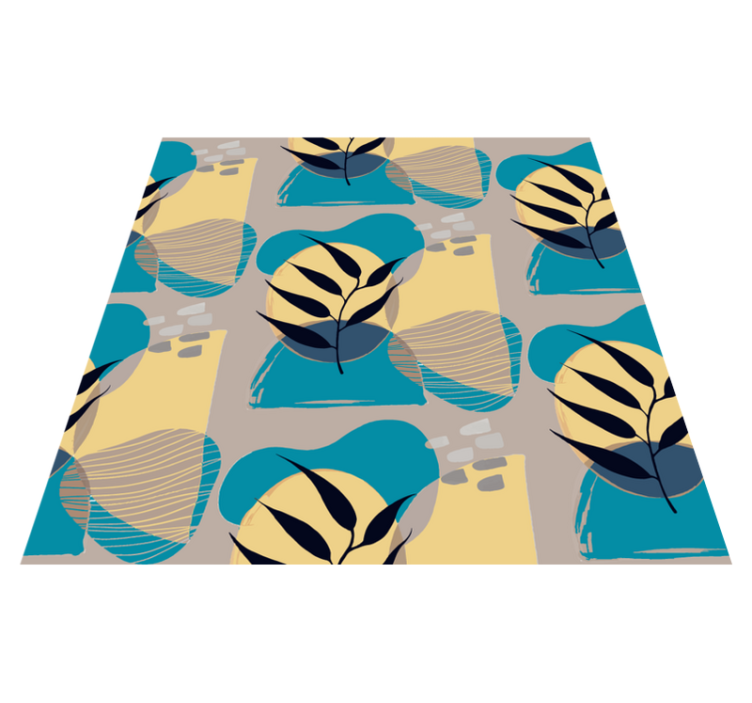 Abstract Botanical Pattern flower vinyl rug - TenStickers