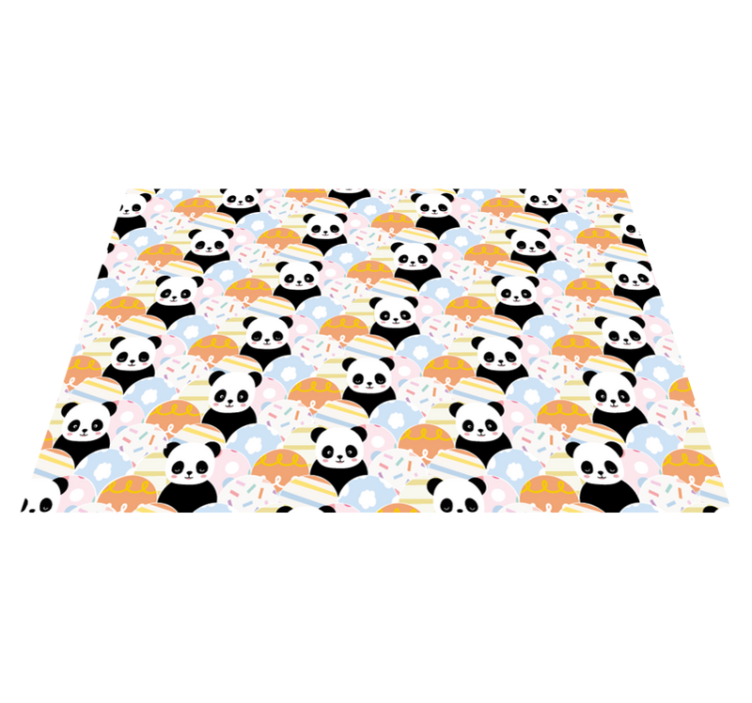 Panda Playground Pattern nursery vinyl rug - TenStickers
