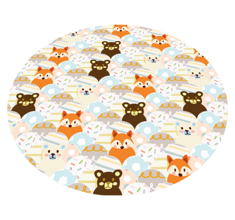 Adorable Animal Pattern nursery vinyl rug - TenStickers