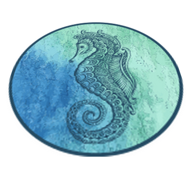Beautiful ethnic seahorse animal rug - TenStickers