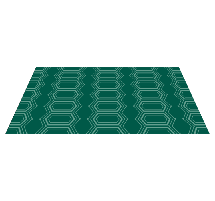 Emerald Geometric Pattern geometric vinyl rug - TenStickers