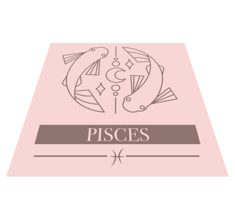 Pisces pink card zodiac sign design room rug - TenStickers