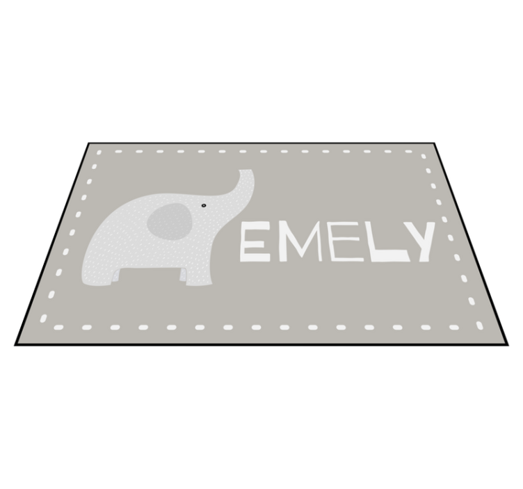 Customizable Elephant personalized vinyl rug - TenStickers