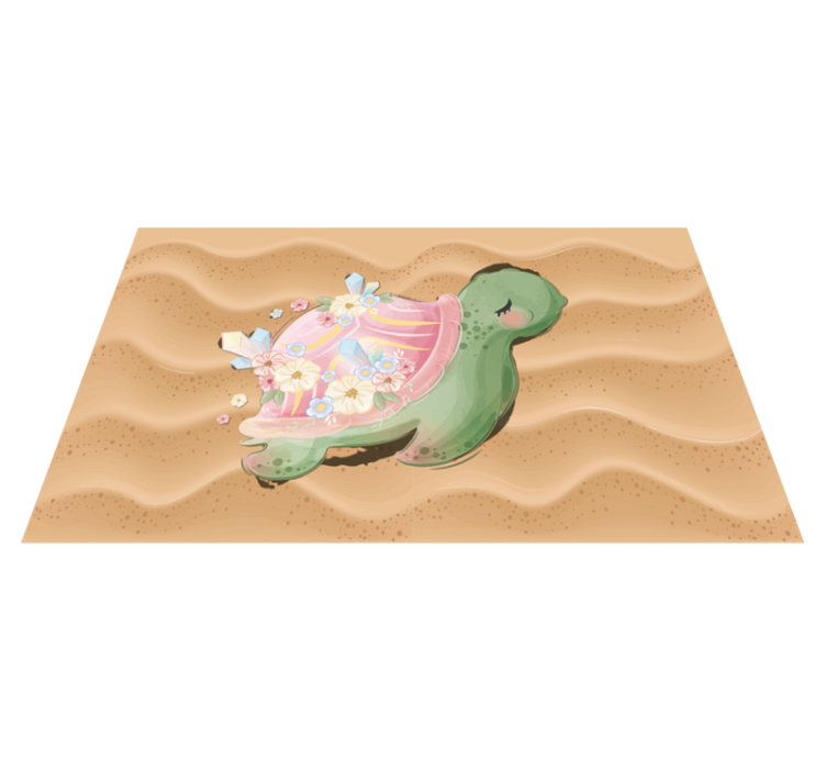 Sea Turtle Oasis playroom vinyl rug - TenStickers