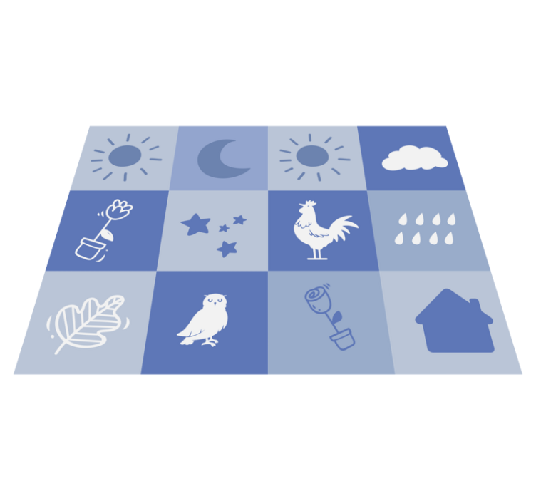 Nursery Checkerboard playroom vinyl rug - TenStickers