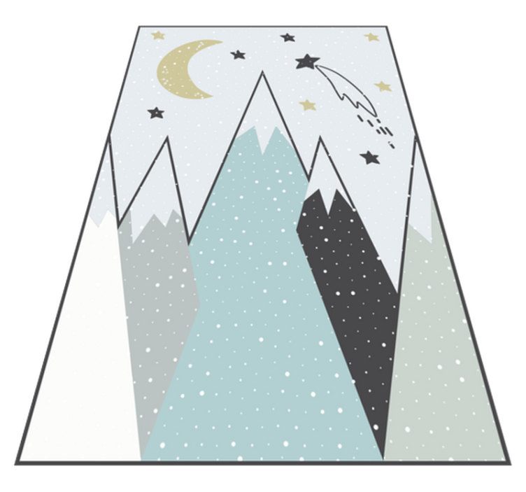 Mountainous Night Sky playroom vinyl rug - TenStickers