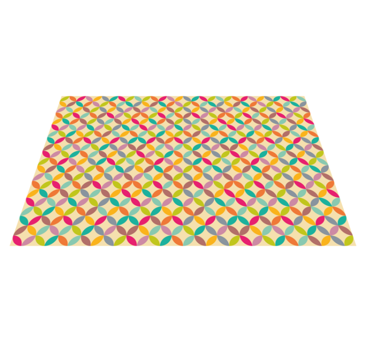 Retro beige circles tile carpet - TenStickers