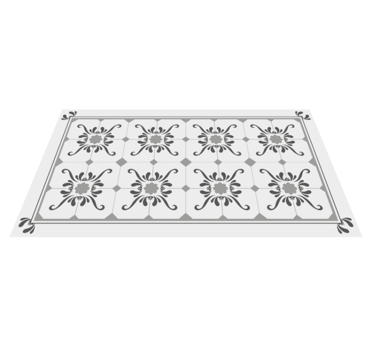 Ornamental Symmetry tile vinyl rug - TenStickers