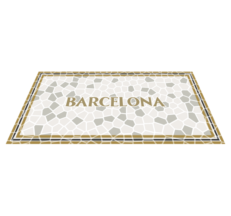 Barcelona Roman mosaic custom vinyl rug - TenStickers