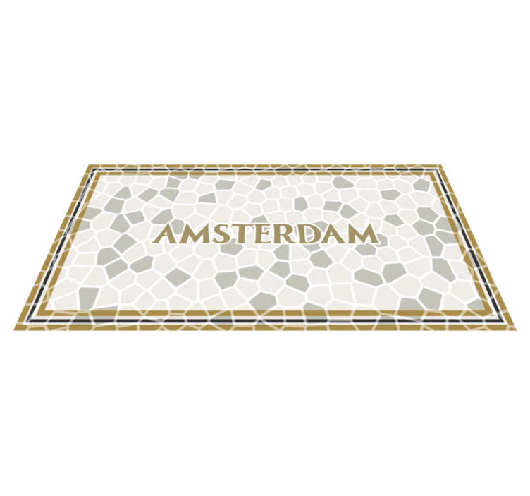 Amsterdam text print with mosaic pattern rug - TenStickers