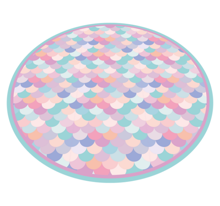 Mermaid Scale Pattern stripes vinyl floormat - TenStickers