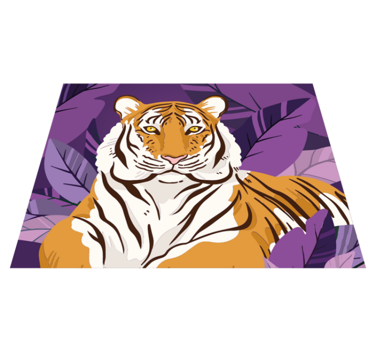 Curious tiger jungle animals bedroom rug - TenStickers