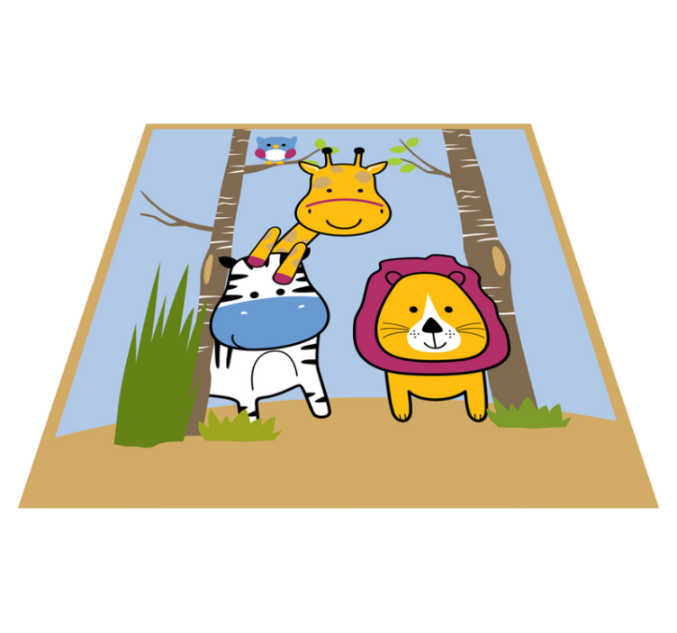 Animal Characters playroom vinyl rug - TenStickers