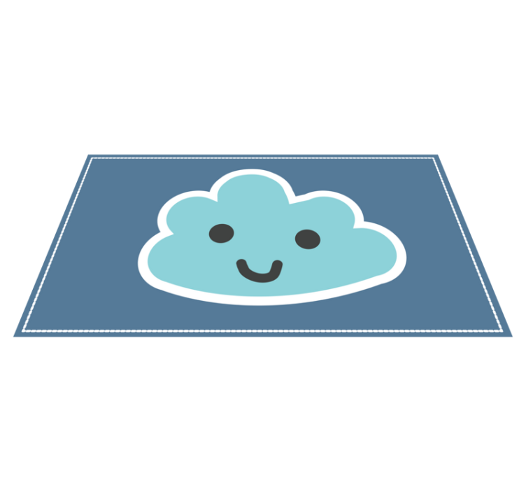 Cartoon blue cloud kids vinyl rug - TenStickers