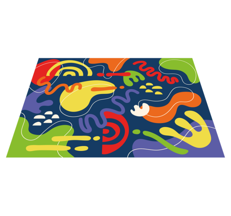 Abstract Colorful Shapes geometric vinyl rug - TenStickers