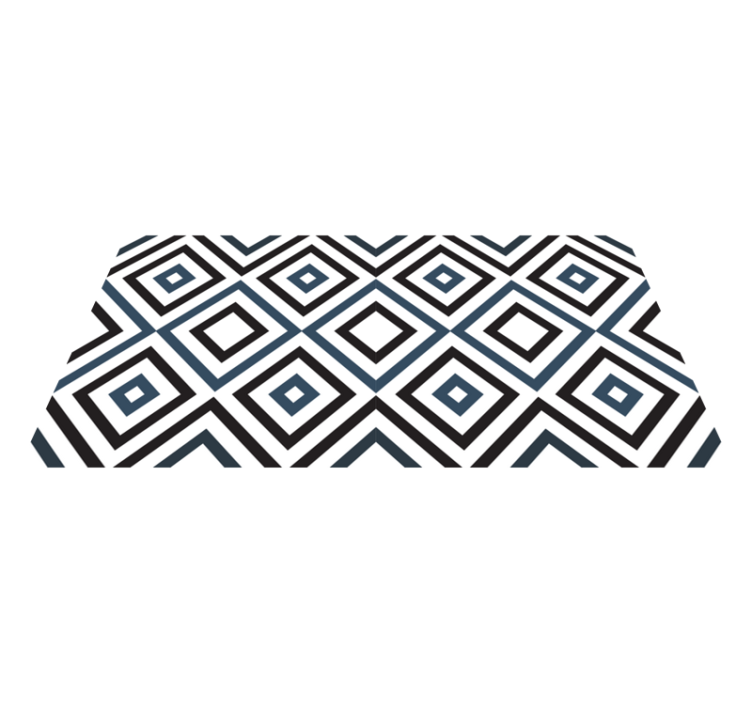 Aquamarine and black geometric pattern carpet - TenStickers