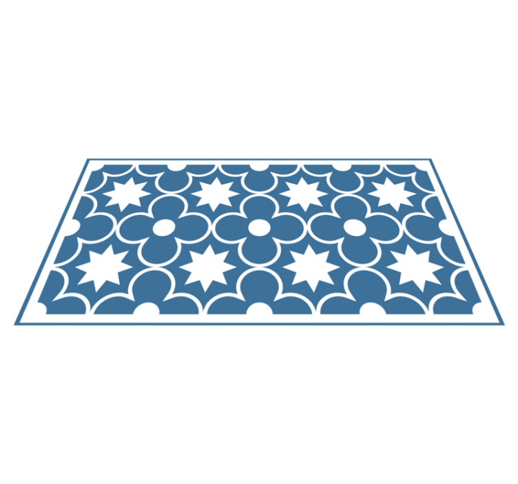 Minimalist light blue geometric pattern carpet - TenStickers