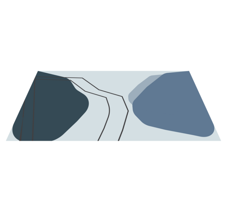 White and blue abstract design minimal rug - TenStickers