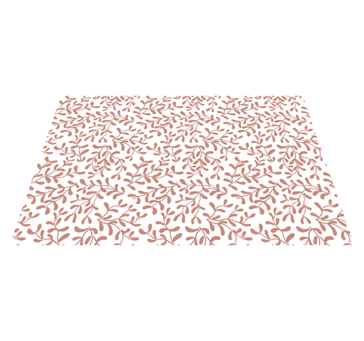 Terracotta small leaves pattern vinyl rug - TenStickers