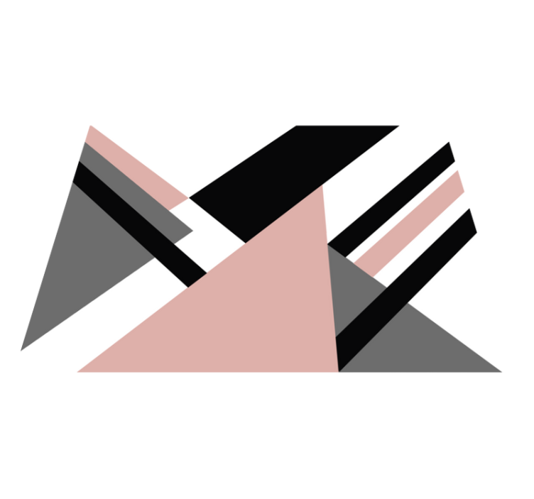 Geometric pink and black triangle pattern rug - TenStickers